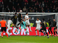 Tomas Holes of SK Slavia Prague  heads during the Eurepa League Round 4 match between Eintracht Frankfurt v SK Slavia Prague at the Deutsche...