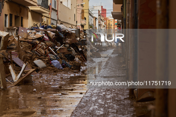 Devastating scenes from the Paiporta flood , Spain, on november 07, 2024. 