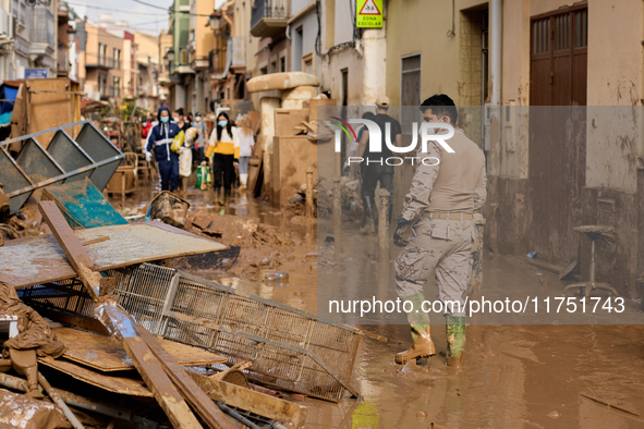 Devastating scenes from the Paiporta flood , Spain, on november 07, 2024. 