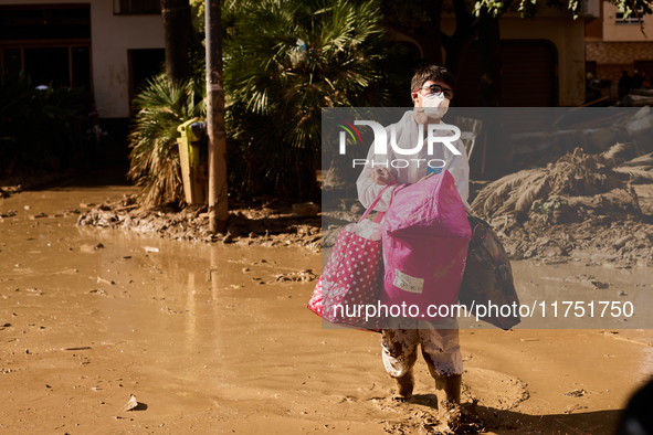 Devastating scenes from the Paiporta flood , Spain, on november 07, 2024. 