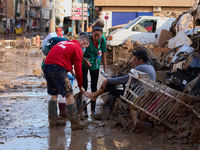 Devastating scenes from the Paiporta flood , Spain, on november 07, 2024. (