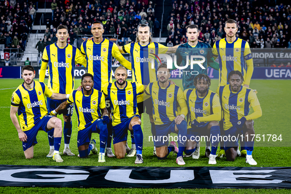 The Fenerbahce team poses for a photo during the match between AZ and Fenerbahce at the AFAS Stadium for the UEFA Europa League - League pha...