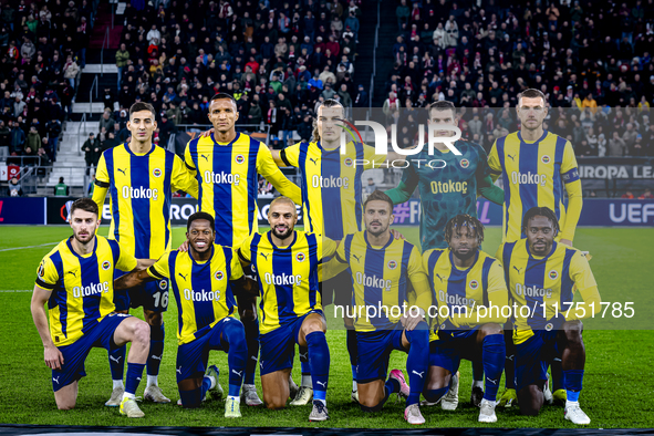 The Fenerbahce team poses for a photo during the match between AZ and Fenerbahce at the AFAS Stadium for the UEFA Europa League - League pha...