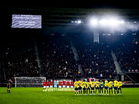 A minute of silence takes place for the victims in Valencia during the match between AZ and Fenerbahce at the AFAS stadium for the UEFA Euro...