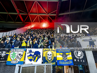 Supporters of Fenerbahce during the match between AZ and Fenerbahce at the AFAS Stadium for the UEFA Europa League - League phase - Matchday...