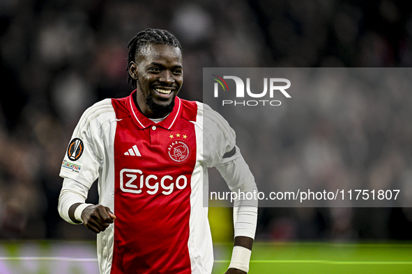 AFC Ajax Amsterdam forward Bertrand Traore celebrates the 1-0 goal during the match between Ajax and Maccabi Tel Aviv at the Johan Cruijff A...