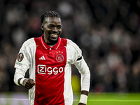 AFC Ajax Amsterdam forward Bertrand Traore celebrates the 1-0 goal during the match between Ajax and Maccabi Tel Aviv at the Johan Cruijff A...