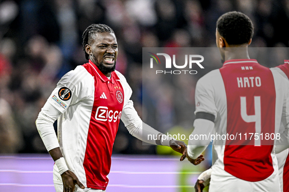 AFC Ajax Amsterdam forward Bertrand Traore celebrates the 1-0 goal during the match between Ajax and Maccabi Tel Aviv at the Johan Cruijff A...