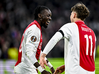 AFC Ajax Amsterdam forward Bertrand Traore celebrates the 1-0 goal during the match between Ajax and Maccabi Tel Aviv at the Johan Cruijff A...