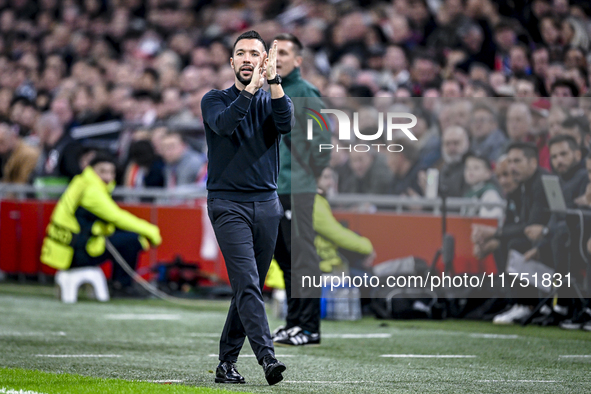 AFC Ajax Amsterdam trainer Francesco Fariolo is present during the match between Ajax and Maccabi Tel Aviv at the Johan Cruijff ArenA for th...