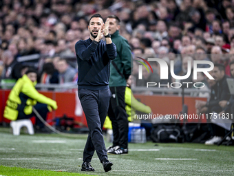 AFC Ajax Amsterdam trainer Francesco Fariolo is present during the match between Ajax and Maccabi Tel Aviv at the Johan Cruijff ArenA for th...