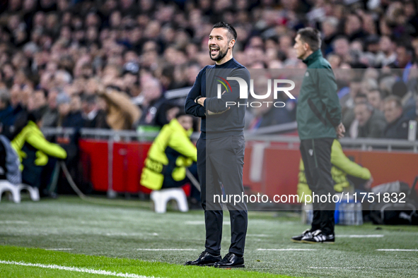 AFC Ajax Amsterdam trainer Francesco Fariolo is present during the match between Ajax and Maccabi Tel Aviv at the Johan Cruijff ArenA for th...