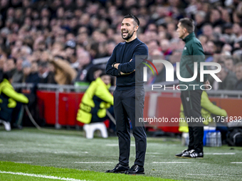 AFC Ajax Amsterdam trainer Francesco Fariolo is present during the match between Ajax and Maccabi Tel Aviv at the Johan Cruijff ArenA for th...