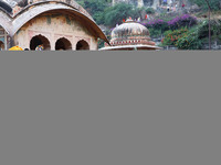 Hindu devotees perform rituals of the 'Chhath Puja' festival at the Shrine Galta Ji temple Kund in Jaipur, Rajasthan, India, on November 7,...