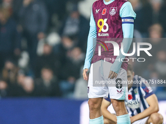 Josh Brownhill of Burnley prepares to start the game during the Sky Bet Championship match between West Bromwich Albion and Burnley at The H...