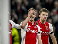 AFC Ajax Amsterdam midfielder Kenneth Taylor celebrates the 2-0 goal during the match between Ajax and Maccabi Tel Aviv at the Johan Cruijff...