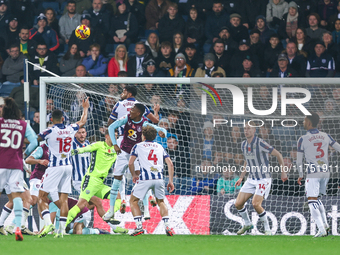 #2, Darnell Furlong of WBA heads the ball to defuse the attack during the Sky Bet Championship match between West Bromwich Albion and Burnle...