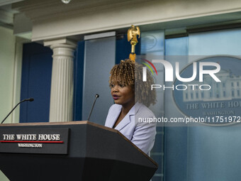 White House Press Briefing by Secretary Karine Jean-Pierre addresses the White House pool about the peaceful transfer of power between admin...