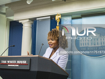 White House Press Briefing by Secretary Karine Jean-Pierre addresses the White House pool about the peaceful transfer of power between admin...