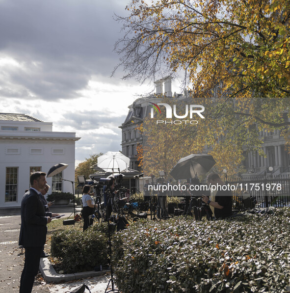 White House Press Briefing by Secretary Karine Jean-Pierre addresses the White House pool about the peaceful transfer of power between admin...