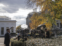 White House Press Briefing by Secretary Karine Jean-Pierre addresses the White House pool about the peaceful transfer of power between admin...