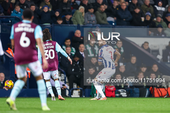 Darnell Furlong of WBA is in action during the Sky Bet Championship match between West Bromwich Albion and Burnley at The Hawthorns in West...