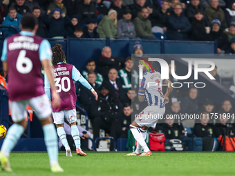 Darnell Furlong of WBA is in action during the Sky Bet Championship match between West Bromwich Albion and Burnley at The Hawthorns in West...