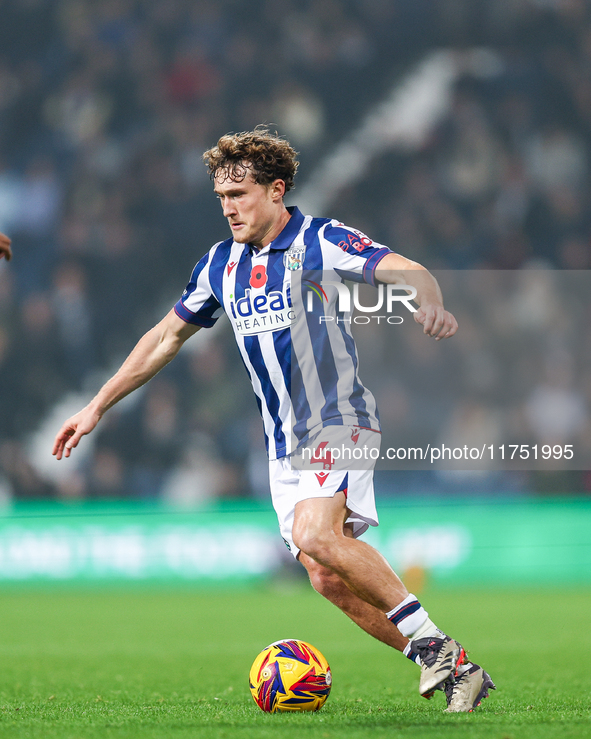 Callum Styles of WBA makes an attacking run during the Sky Bet Championship match between West Bromwich Albion and Burnley at The Hawthorns...