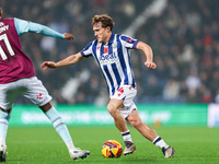 Callum Styles of WBA makes an attacking run during the Sky Bet Championship match between West Bromwich Albion and Burnley at The Hawthorns...