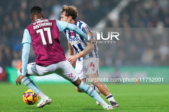 Callum Styles of WBA makes an attacking run during the Sky Bet Championship match between West Bromwich Albion and Burnley at The Hawthorns...