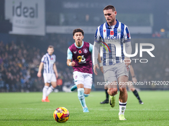 John Swift of WBA is in attacking action during the Sky Bet Championship match between West Bromwich Albion and Burnley at The Hawthorns in...