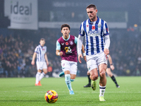 John Swift of WBA is in attacking action during the Sky Bet Championship match between West Bromwich Albion and Burnley at The Hawthorns in...