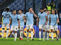 Alessio Romagnoli of S.S. Lazio celebrates after scoring the goal of 1-0 during the UEFA Europa League 2024/25 League Phase MD4 match betwee...