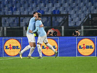 Alessio Romagnoli of S.S. Lazio celebrates after scoring the goal of 1-0 during the UEFA Europa League 2024/25 League Phase MD4 match betwee...