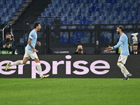 Alessio Romagnoli of S.S. Lazio celebrates after scoring the goal of 1-0 during the UEFA Europa League 2024/25 League Phase MD4 match betwee...