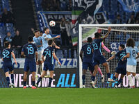 Alessio Romagnoli of S.S. Lazio scores the goal for 1-0 during the UEFA Europa League 2024/25 League Phase MD4 match between S.S. Lazio and...