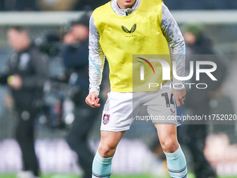 #14, Connor Roberts of Burnley warms up during the Sky Bet Championship match between West Bromwich Albion and Burnley at The Hawthorns in W...