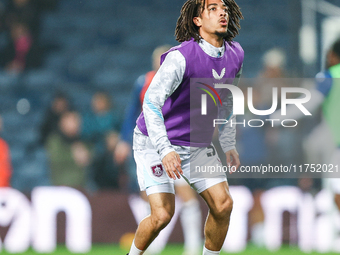 #30, Luca Koleosho of Burnley warms up during the Sky Bet Championship match between West Bromwich Albion and Burnley at The Hawthorns in We...