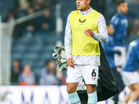 CJ Egan-Riley of Burnley warms up during the Sky Bet Championship match between West Bromwich Albion and Burnley at The Hawthorns in West Br...