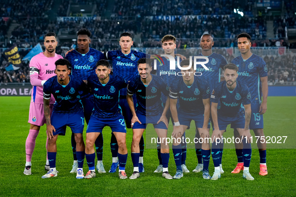 FC Porto line up during the UEFA Europa League 2024/25 League Phase MD4 match between SS Lazio and FC Porto at Stadio Olimpico on November 0...