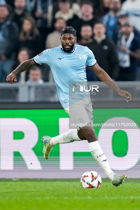 Nuno Tavares of SS Lazio during the UEFA Europa League 2024/25 League Phase MD4 match between SS Lazio and FC Porto at Stadio Olimpico on No...