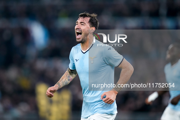 Alessio Romagnoli of SS Lazio celebrates after scoring first goal during the UEFA Europa League 2024/25 League Phase MD4 match between SS La...