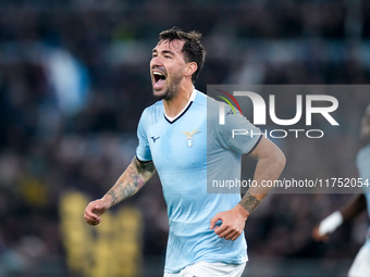 Alessio Romagnoli of SS Lazio celebrates after scoring first goal during the UEFA Europa League 2024/25 League Phase MD4 match between SS La...