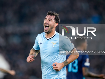 Alessio Romagnoli of SS Lazio celebrates after scoring first goal during the UEFA Europa League 2024/25 League Phase MD4 match between SS La...