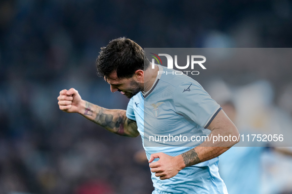 Alessio Romagnoli of SS Lazio celebrates after scoring first goal during the UEFA Europa League 2024/25 League Phase MD4 match between SS La...