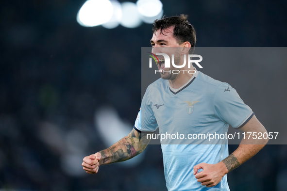 Alessio Romagnoli of SS Lazio celebrates after scoring first goal during the UEFA Europa League 2024/25 League Phase MD4 match between SS La...