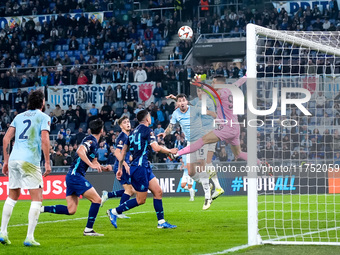 Alessio Romagnoli of SS Lazio scores first goal during the UEFA Europa League 2024/25 League Phase MD4 match between SS Lazio and FC Porto a...