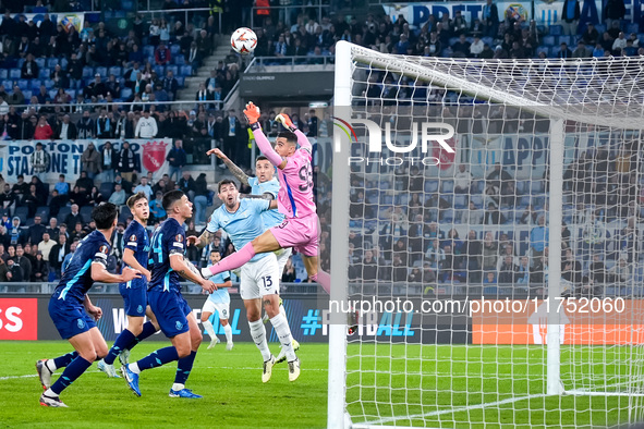 Alessio Romagnoli of SS Lazio scores first goal during the UEFA Europa League 2024/25 League Phase MD4 match between SS Lazio and FC Porto a...