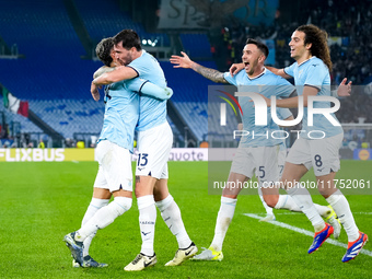 Alessio Romagnoli of SS Lazio celebrates after scoring first goal during the UEFA Europa League 2024/25 League Phase MD4 match between SS La...