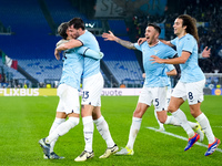 Alessio Romagnoli of SS Lazio celebrates after scoring first goal during the UEFA Europa League 2024/25 League Phase MD4 match between SS La...